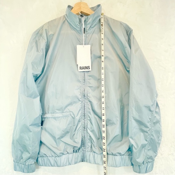 Rains Track Jacket Windbreaker Unisex Sky Blue Size Small Womens Mens NWOT - Picture 13 of 16
